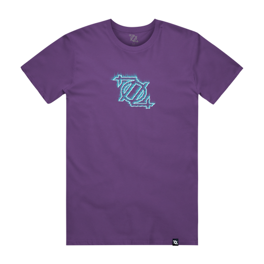 704 Shop 704 Flame Logo Tee - Purple/Teal (Unisex)