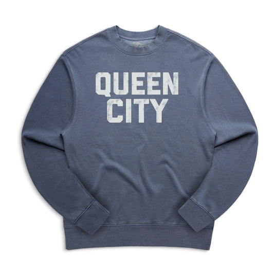 704 Shop Queen City Crew Neck Sweatshirt - Faded Blue (Unisex)