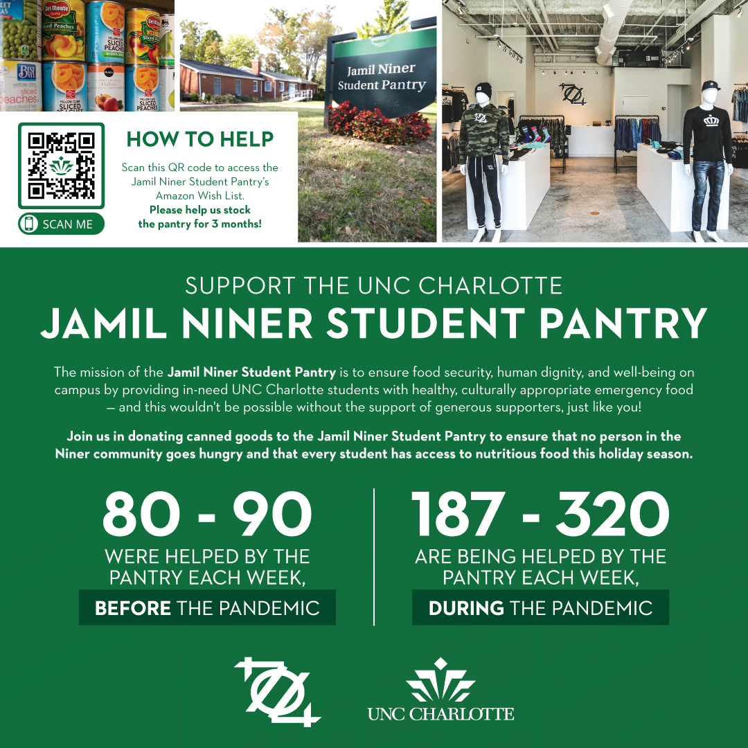 Help us pack the Jamil Niner Food Pantry!