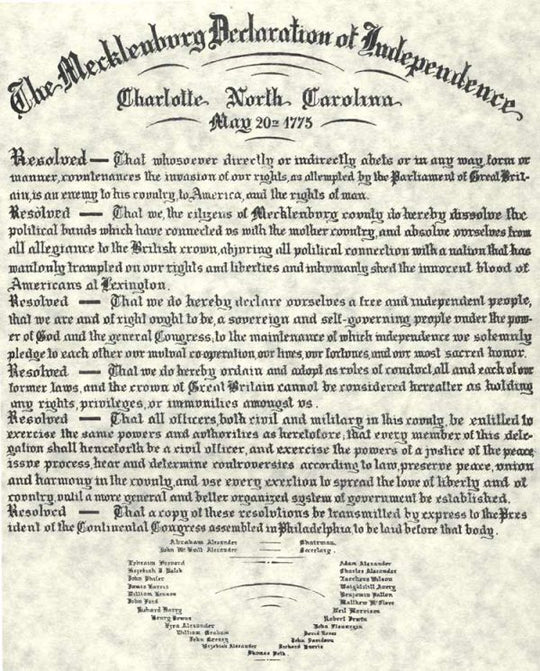 Fact Friday 436 - The Text of the Mecklenburg Declaration of Independence