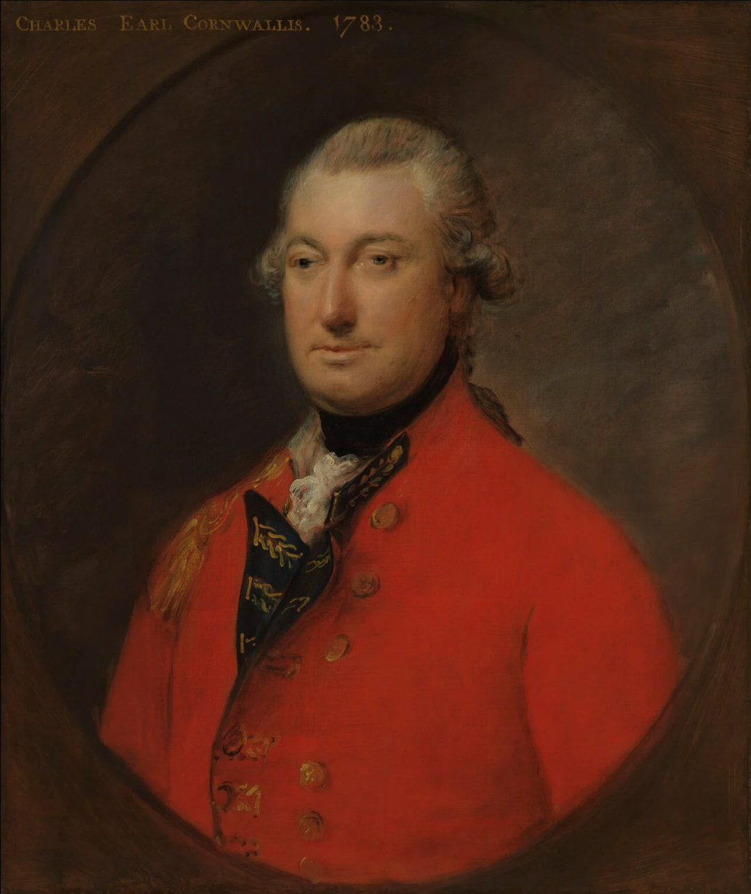 Thomas Gainsborough portrait of Charles Cornwallis in a red British Army coat