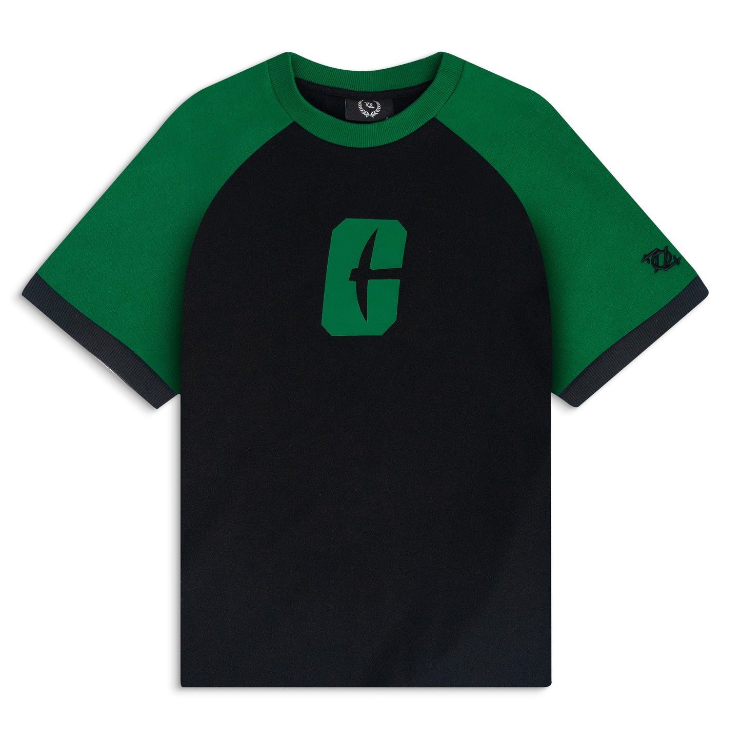 704 Shop x Charlotte 49ers Process™ Short Sleeve Raglan Sweatshirt - Green/Black (Unisex)