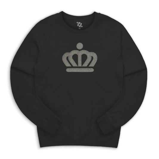 704 Shop x City of Charlotte Official Crown Applique Crew Neck Sweatshirt - Black/Smoke (Unisex)