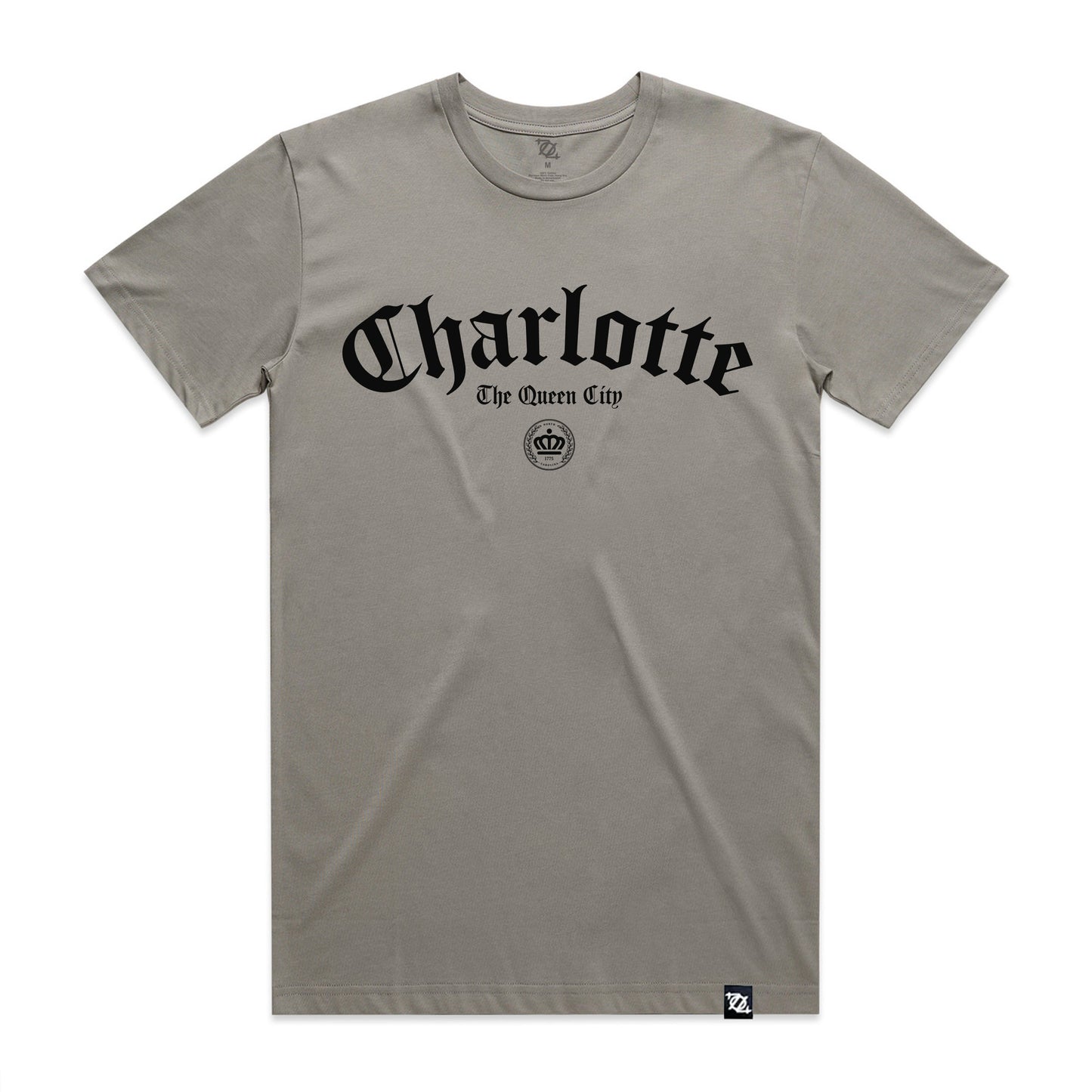 704 Shop Charlotte Gothic Queen City Tee - Granite/Black (Unisex)