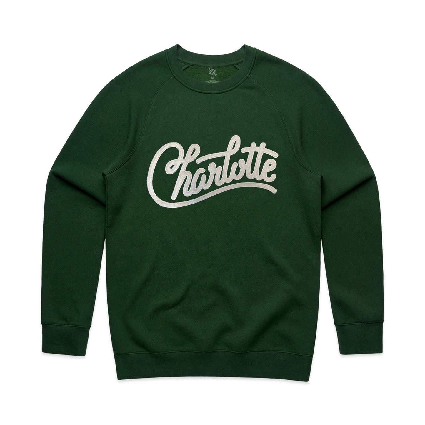 704 Shop Charlotte Script Applique Crew Neck Sweatshirt - Forest/Natural (Unisex)