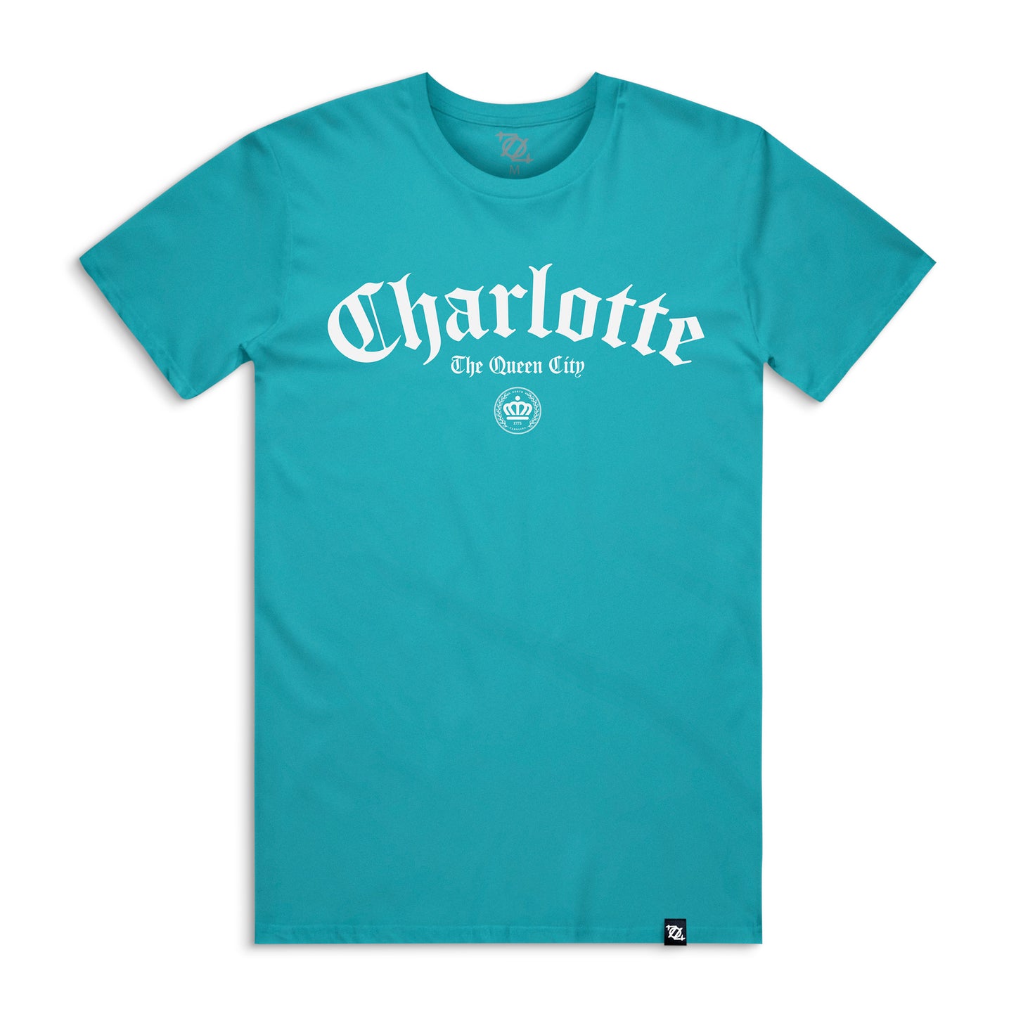 704 Shop Charlotte Gothic Queen City Tee - Teal/White (Unisex)