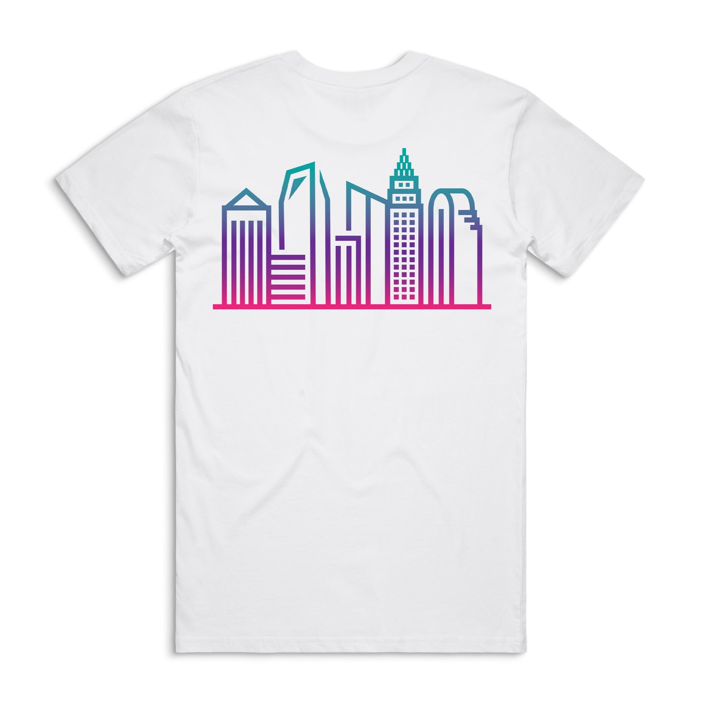 704 Shop CLT Gradient Skyline Tee - White/Multi (Unisex)