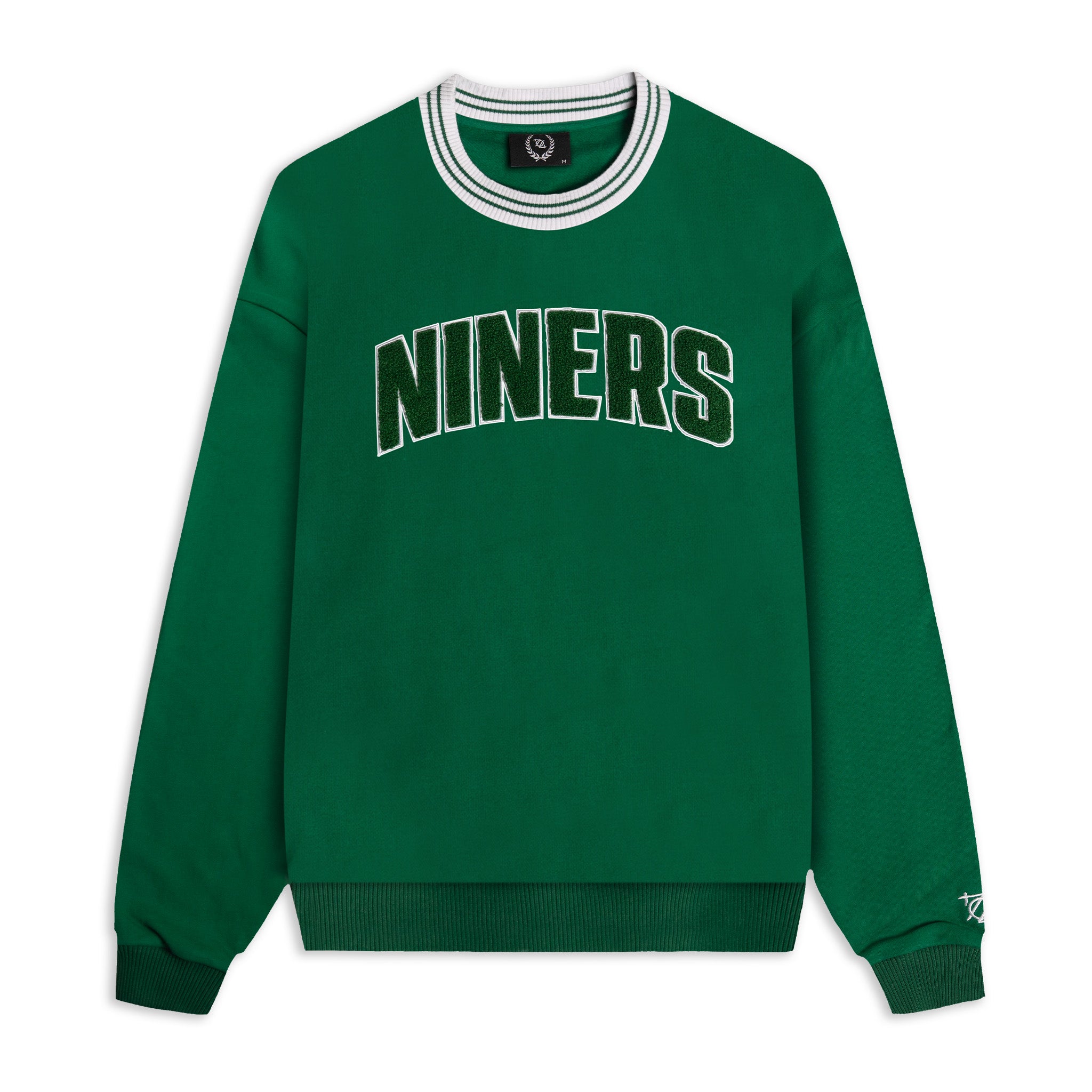 704 Shop x Charlotte 49ers Process Chenille Crew Neck Sweatshirt Green White Unisex