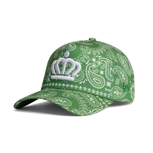 704 Shop x New Era x City of Charlotte Official Crown 940 A-Frame Hat - Green Paisley/White