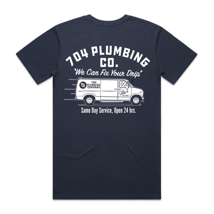 704 Shop 704 Plumbing Co Tee - Midnight Blue (Unisex)