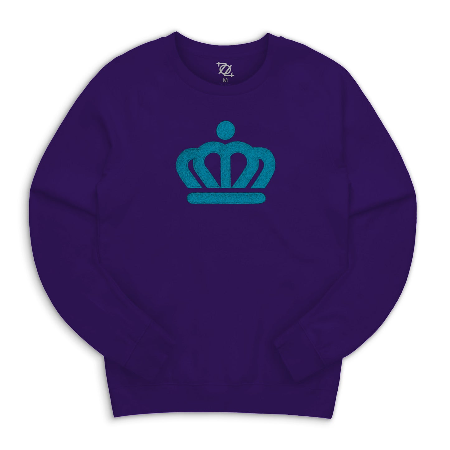 704 Shop x City of Charlotte Official Crown Applique Crew Neck Sweatshirt - Purple/Teal (Unisex)