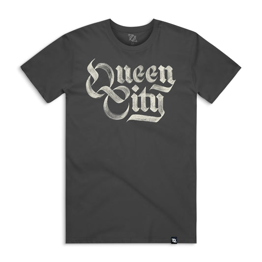 704 Shop Queen City Brush Tee - Coal/Cream (Unisex)