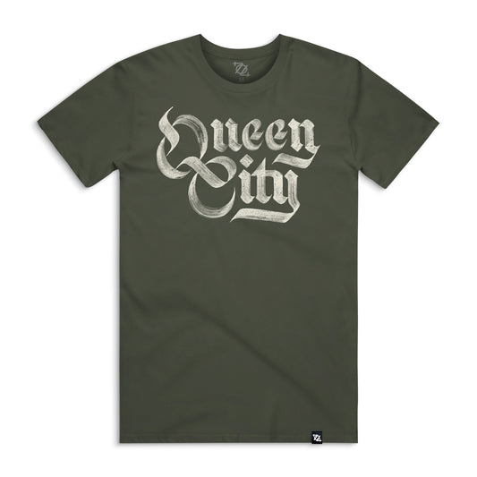 704 Shop Queen City Brush Tee - Cypress/Cream (Unisex)