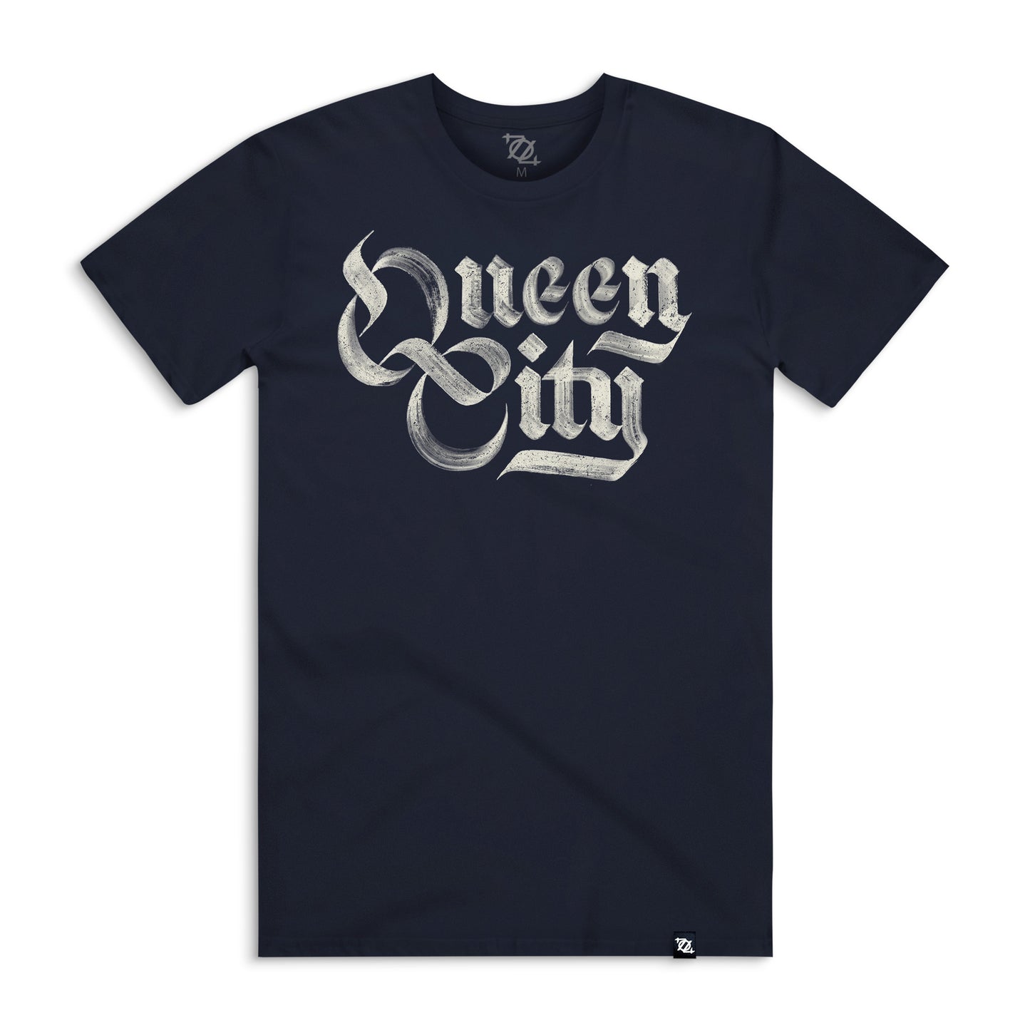 704 Shop Queen City Brush Tee - Midnight Blue/Cream (Unisex)