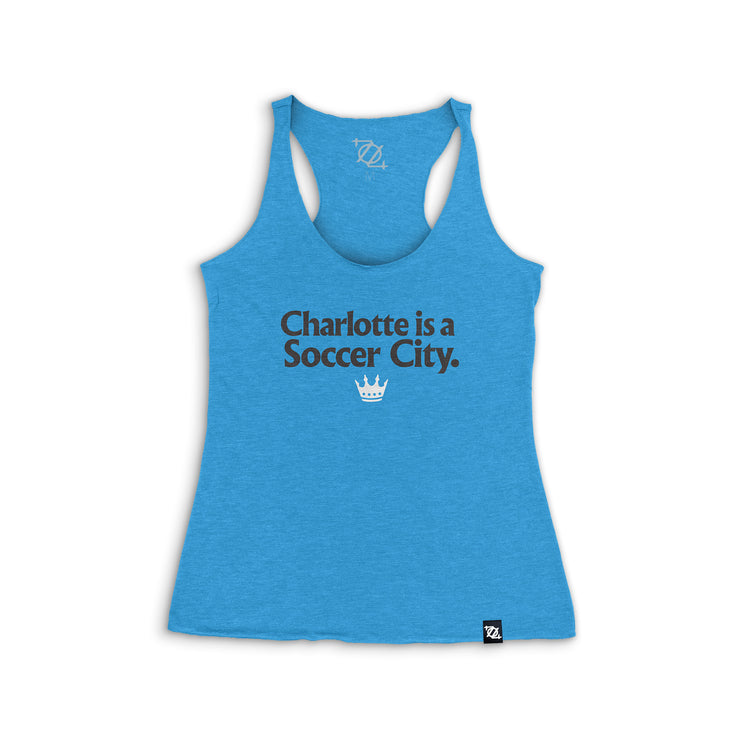 704 Shop x Charlotte FC Charlotte is a Soccer City Racerback Tank - Blue (Women's)