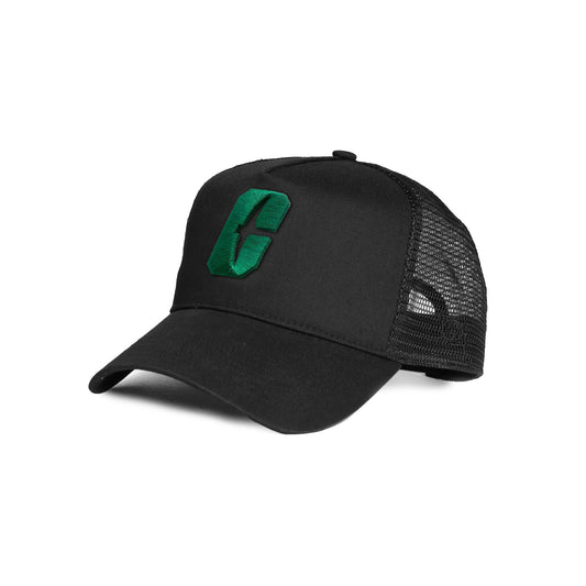 704 Shop x Charlotte 49ers Process™ 5 Panel Trucker Hat - All In C - Black/Green