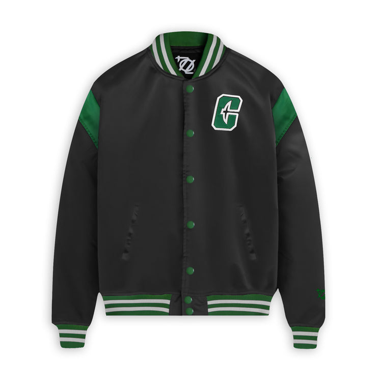 704 Shop x Charlotte 49ers Process™ Collegiate Satin Jacket - Black/Green (Unisex)