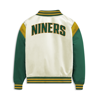 704 Shop x Charlotte 49ers Process™ Collegiate Satin Jacket - Antique White/Green/Gold (Unisex)