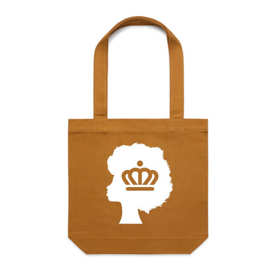 704 Shop x City of Charlotte - Afro Crown Tote Bag- Limited Edition Black History Month Product - Camel