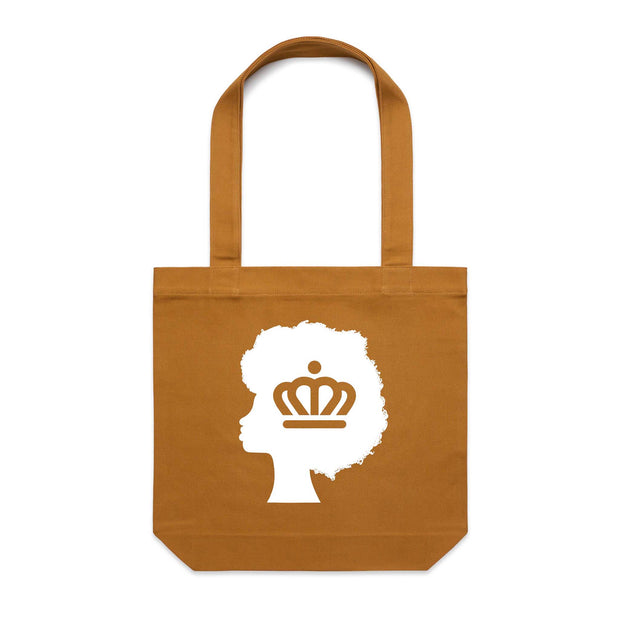 704 Shop x City of Charlotte - Afro Crown Tote Bag- Limited Edition Black History Month Product - Camel