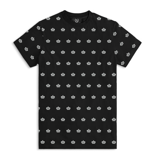704 Shop x City of Charlotte Process™ All-Over Official Crown Tee - Black/White (Unisex)