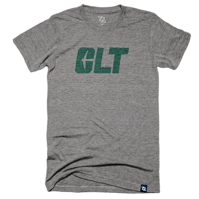 704 Shop x Charlotte 49ers - CLT Logo Tee - Gray/Green (Unisex)