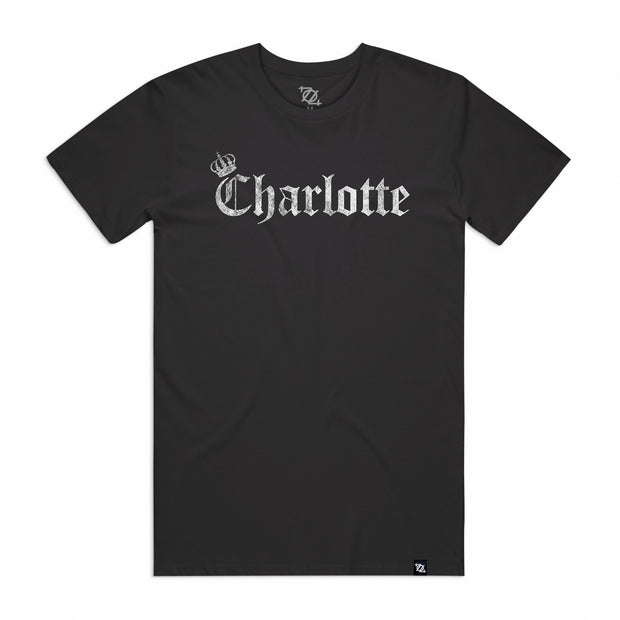 704 Shop Charlotte Crown Tee - Black/White (Unisex)