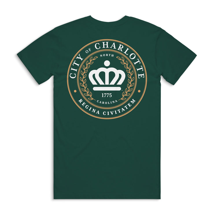 704 Shop x City of Charlotte Official Crown Seal Tee - Green/White/Gold (Unisex)