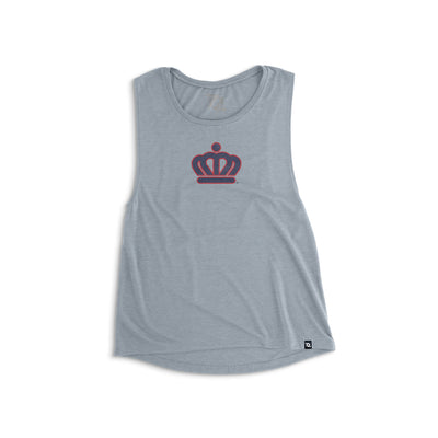 704 Shop x City of Charlotte Official Crown Muscle Tank - Heather Blue/Red/Navy (Women's)