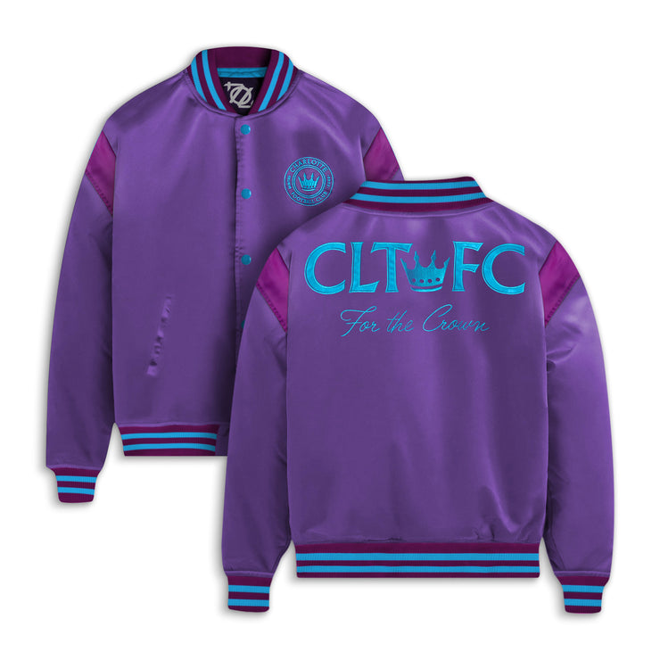 704 Shop x Charlotte FC "For The Crown" Satin Jacket - Grape/Hyacinth (Unisex)