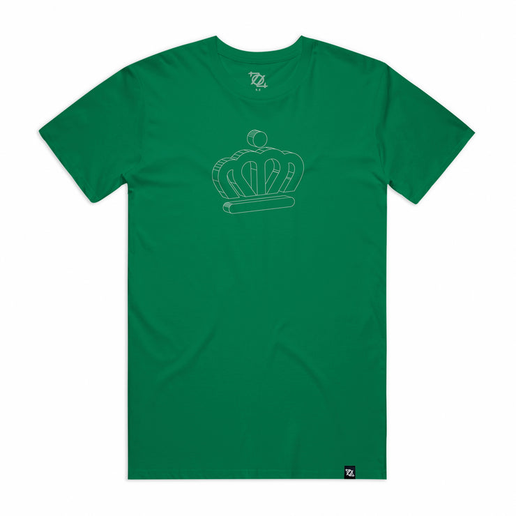 City of Charlotte Official Crown 3D Logo Tee - Kelly Green/White (Unisex)